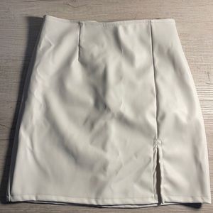 White Leather Mini Skirt From Windsor